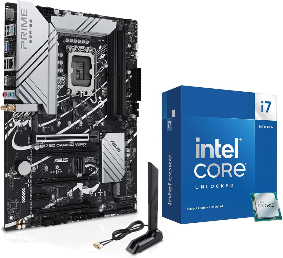 CPU Motherboard Combo - i7-14700KF 14th Gen 20-Cores LGA 1700 Desktop Processor Bundle with Z790 Gaming Wi-Fi 7 ATX Motherboard