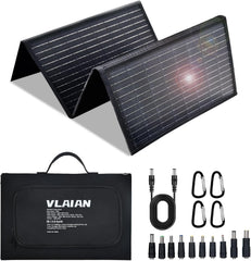 60W Portable Solar Panel,60 Watt Foldable Solar Panels Chargers with QC3.0 USB-A USB-C DC5521,IP67 Waterproof Power Emergency for Small Power Station Camping Hiking Outdoor