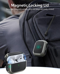 for AirPods Pro 2nd Generation Case (HaloLock), Compatible with Airpods Pro Case 2nd/1st Gen (2023/2022/2019), Compatible with MagSafe, Full Drop Protection Cover with Lanyard, Titanium