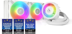 ARCTIC Liquid Freezer III 240 A-RGB - CPU AIO Water Cooler, Water Cooling PC, Intel & AMD, Efficient PWM-Controlled Pump, Fan: 200–2000 RPM, LGA1851 and LGA1700 Contact Frame - White