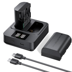 2-Pack LP-E6P Batteries & 20W Fast Charger Set - for Canon EOS R6 Mark II,R5 Mark II, R5, R6, R, R7,5D/6D Mark II/III/IV,5Ds,90D,80D Cameras - Real 2400mAh Capacity, USB-C Fast Charging