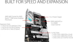 AMD Ryzen 9 9900X AM5 CPU Processor Bundle with ASUS ROG Strix B650-A Gaming WiFi 6E AM5 Ryzen 7000 Gaming Motherboard