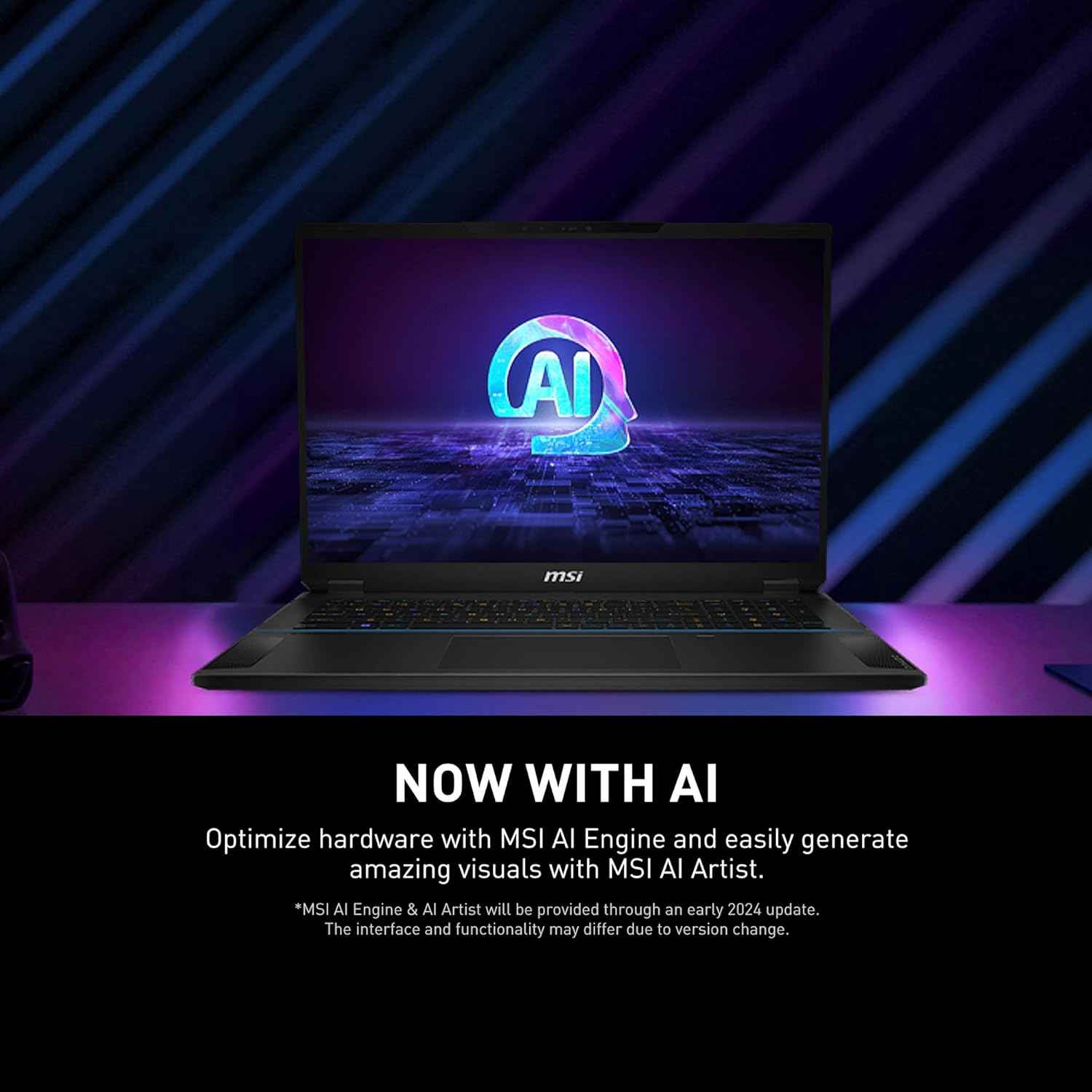 Stealth 18 AI Studio 18” 240Hz QHD+ Gaming Laptop: Intel Ultra 9-185H, NVIDIA Geforce RTX 4080, 32GB DDR5, 1TB NVMe SSD, Cooler Boost 5, Win 11: Black A1VHG-019US