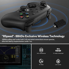 8Bitdo Ultimate 2 Wireless 2.4G Controller (TMR Joystick Update), Star-Ring RGB Lights, Adjustable Trigger Locks, Gamepad with Charging Dock for Windows PC, Android (Black)