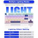 Machenike K500B-B87 75% TKL Mechanical Wired Gaming Keyboard, 87 Keys Compact Hot Swappable Linear Blue Switch with Number Pad, Dynamic RGB Backlit, Anti-Ghosting, Double-Shot PBT Keycaps, White/Blue