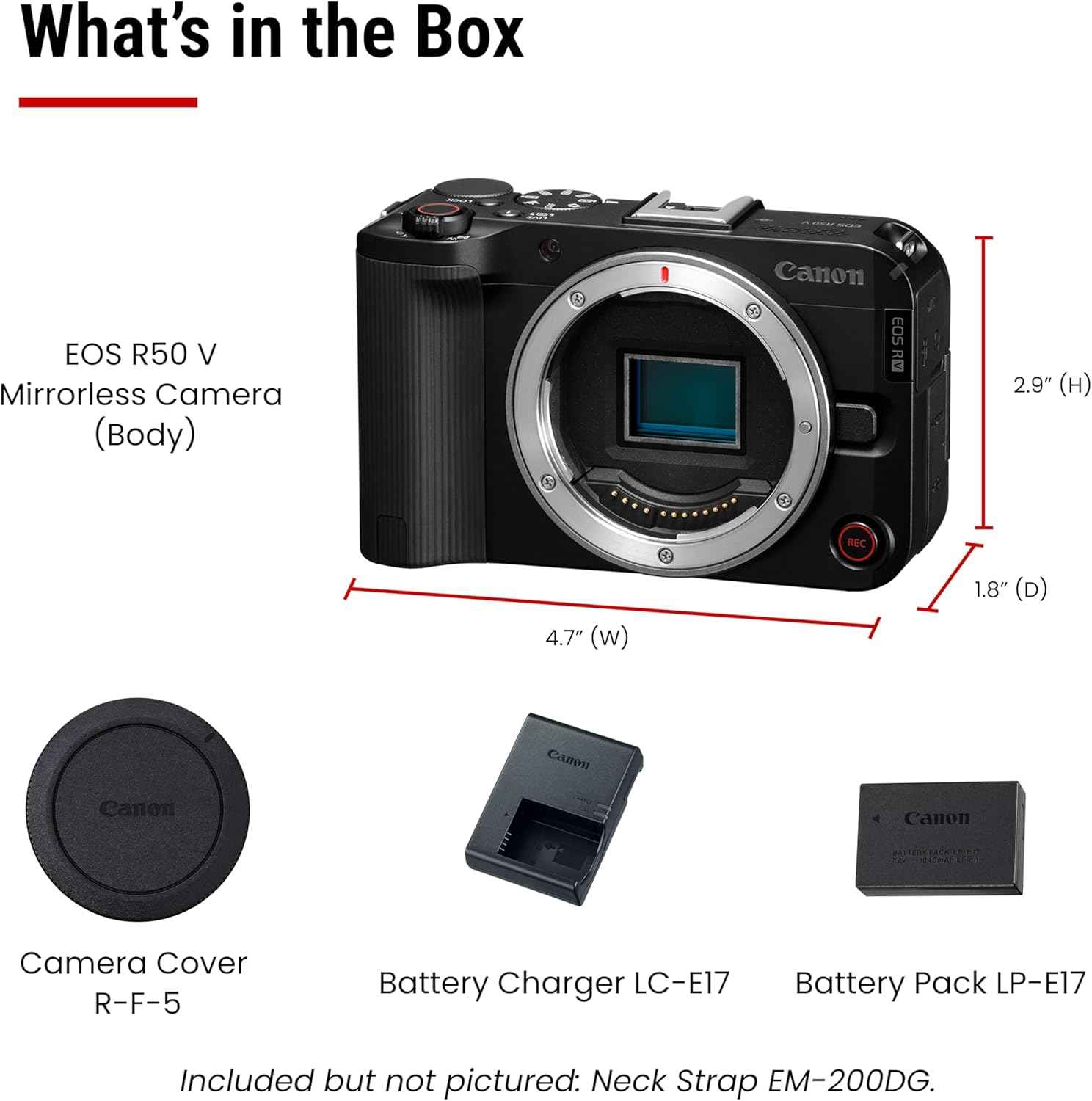 EOS R50 V Mirrorless Camera (Body Only) – APS-C Digital Camera, Flip Screen 4K Video, Interchangeable Lens Camera for Vlogging, Content Creation, Streaming, Filming, Podcasts, TikTok