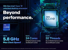 Core i9-13900K Desktop Processor 24 cores (8 P-cores + 16 E-cores) 36M Cache, up to 5.8 GHz