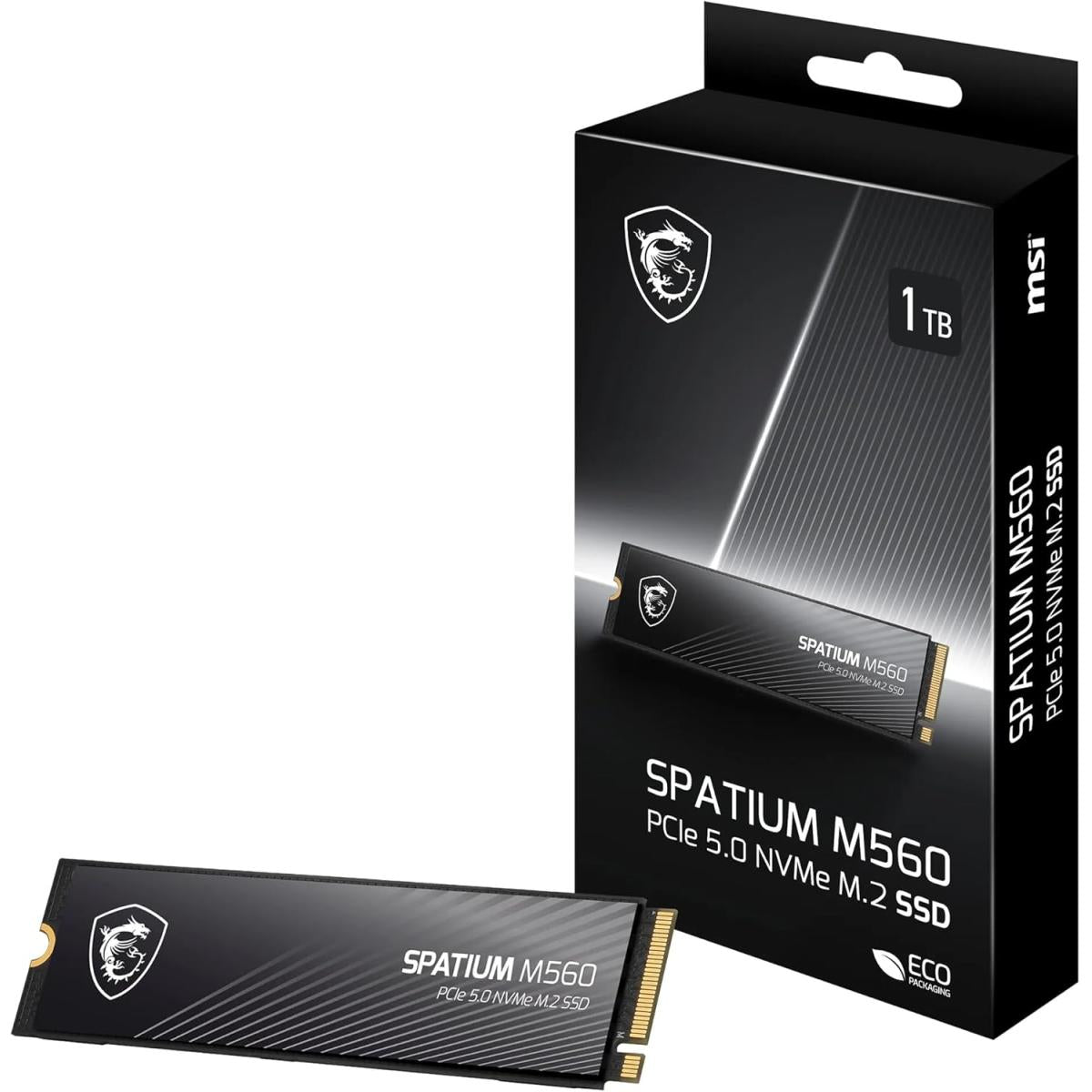MSI SPATIUM M560 1TB PCIe 5.0 NVMe M.2 SSD, 3D NAND Memory - Sequential Read/Write (10200/8400 MB/s) | SPATIUM M560 PCIe 5.0 NVMe M.2 |