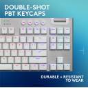 Logitech G915 X LIGHTSPEED TKL Tactile Wireless Gaming Keyboard – Tactile GL Low‑Profile Switches, Tri‑Mode Connectivity, KEYCONTROL Customization, LIGHTSYNC RGB, Aluminum Alloy Build, White