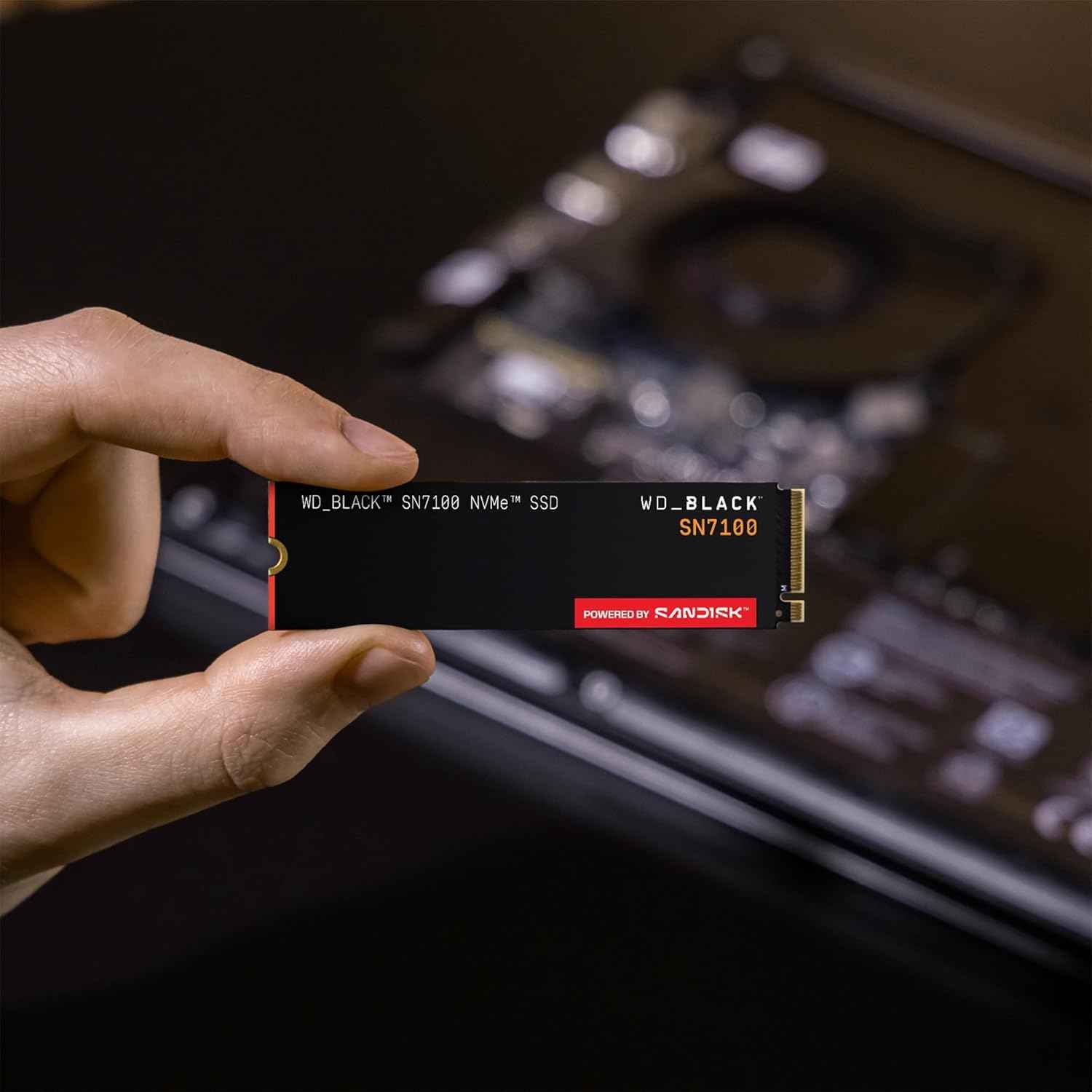 WD_Black SN7100 2TB NVMe SSD - Gen4 PCIe, M.2 2280, Up to 7,250 MB/s Read Speed, Up to 6,900 MB/s Write Speed, Next Gen TLC 3D NAND, for Laptops, Handheld Gaming Devices - WDS200T4X0E