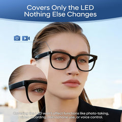 Precision LED Light Blocking Stickers for Ray-Ban Meta Wayfarer, Skyler&Headliner (Gen 2) & Oakley Meta HSTN Smart Glasses Accessories, Removable Low-Tack Blackout Camera Light Covers (Clear, 20 Pack)