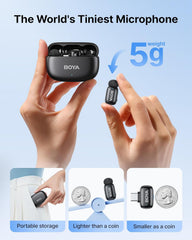 BOYA mini 2 Wireless Lavalier Microphones for iPhone and usb-c , AI Noise Cancellation, App Control, 30H Battery Life with Charging Case, Lapel Microphone Wireless for Video Recording Vlogging