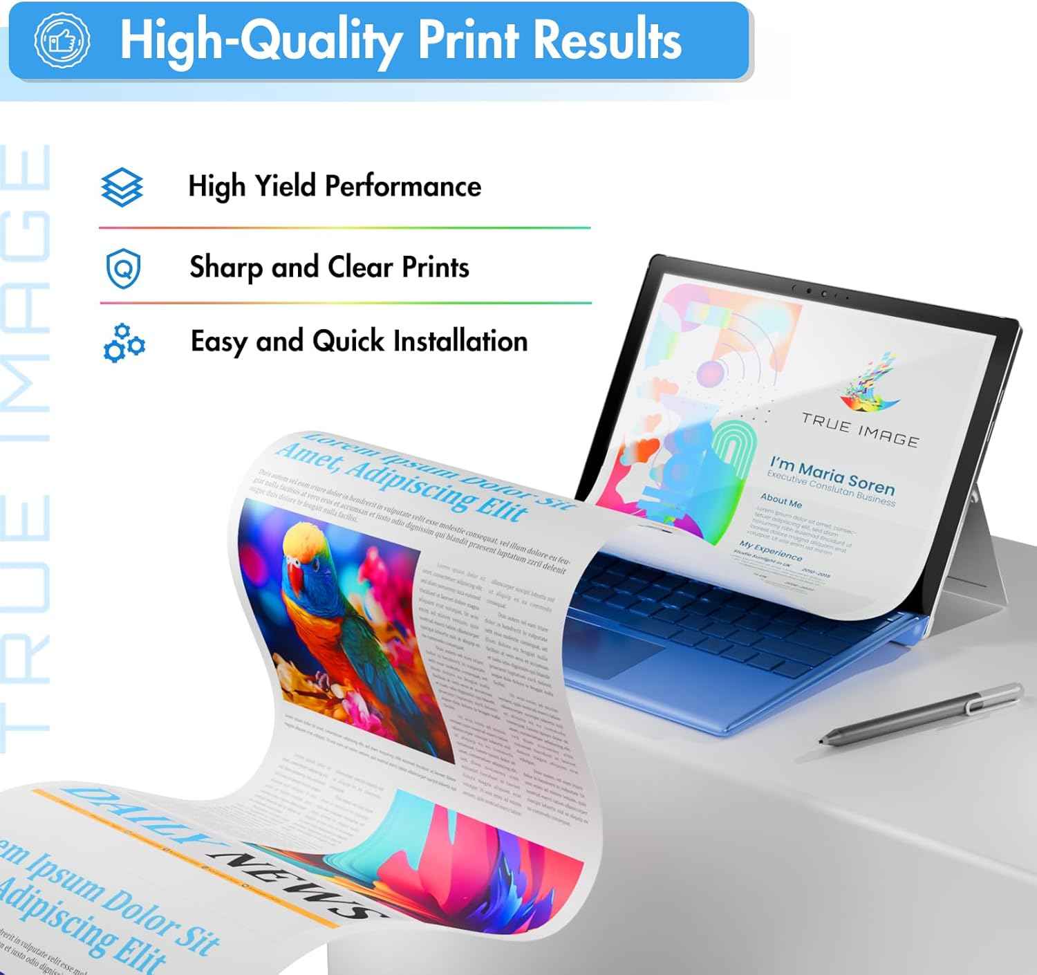 58A Toner Cartridge Black CF258A Compatible Replacement for HP 58A CF258A 58X CF258X M428fdw with Chip for HP LaserJet Pro MFP M428fdn M428dw Pro M404n M404dn M404dw M404 M428 Printer Ink 2 Pack