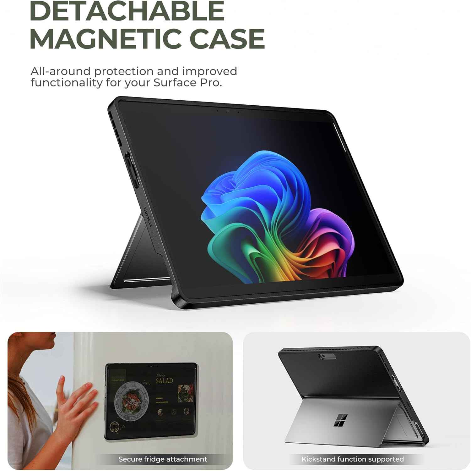 for Microsoft Surface Pro 11/9 Case with Keyboard Magic-Style Keyboard Case with Detachable Magnetic Case & Floating Cantilever Stand & Trackpad & Dual Bluetooth & Backlit & Pen Holder