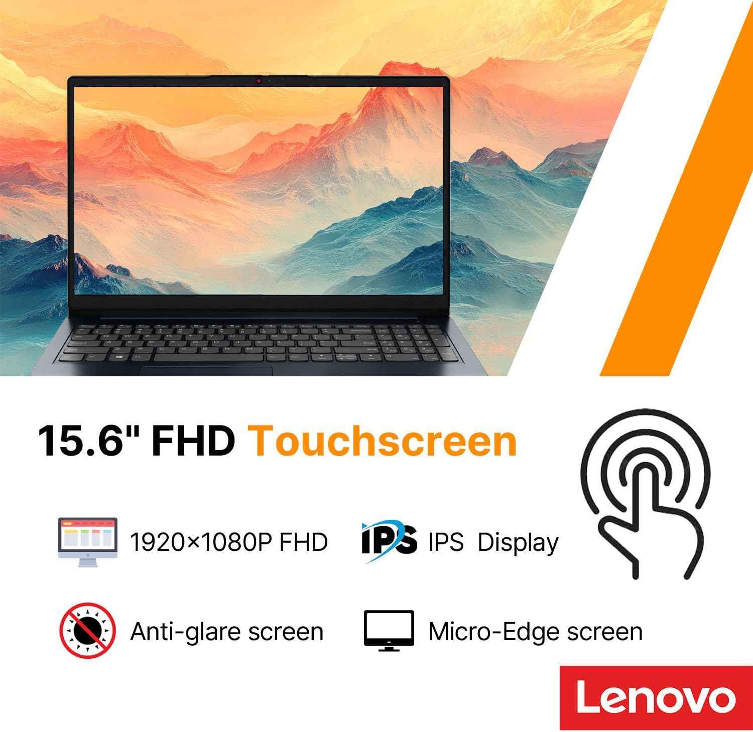 IdeaPad Business Laptop • 15.6" FHD Touchscreen Display • 2026 Edition • Intel 10-Core i5 CPU • 8GB RAM • 256GB SSD • WiFi 6 • Copilot AI • Windows 11