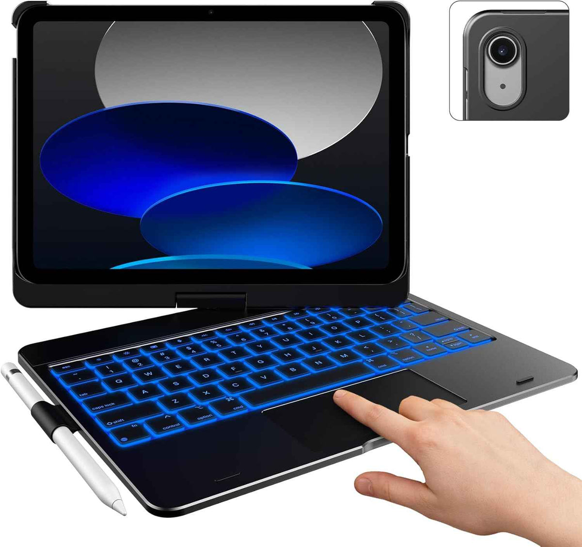 Touch iPad 11th 10th Generation Case with Keyboard (11" 2025 with gaming keyboard