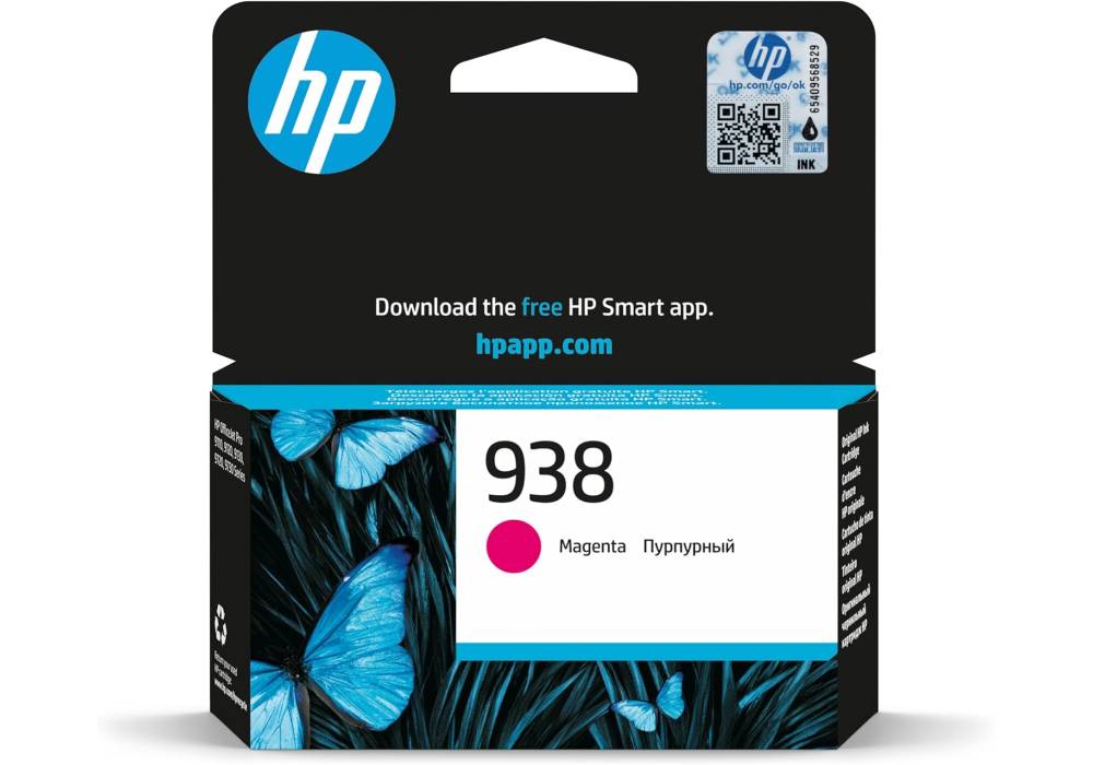 HP|HP 938 Magenta Original Ink Cartridge|Yellow|800 pages|HP OfficeJet Pro 9120, 9123, 9130, 9120b, 9130b, 9720, 9730, 9110b|4S6X6PE