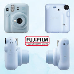 Instax Mini 12 Instant Camera Bundle with Fujifilm Instax Mini Instant Film Value Pack (60 Sheets) with Accessories Including Protective Case, Strap, Photo Album (Pastel Blue)