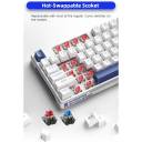 Machenike K500B-B87 75% TKL Mechanical Wired Gaming Keyboard, 87 Keys Compact Hot Swappable Linear Blue Switch with Number Pad, Dynamic RGB Backlit, Anti-Ghosting, Double-Shot PBT Keycaps, White/Blue