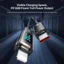 Mcdodo USB C to Lighting Cable 1.2m Transparent Data Cable PD Charger Digital Display Auto Power Off Dual Core Protection 36W