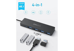 Anker USB‑C Data Hub – 4× USB‑A Ports, 5Gbps Superfast Transfer, Compact 37g Design, Cross‑Platform Compatibility - 18 Months Warranty