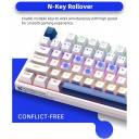 Machenike K500B-B87 75% TKL Mechanical Wired Gaming Keyboard, 87 Keys Compact Hot Swappable Linear Blue Switch with Number Pad, Dynamic RGB Backlit, Anti-Ghosting, Double-Shot PBT Keycaps, White/Blue