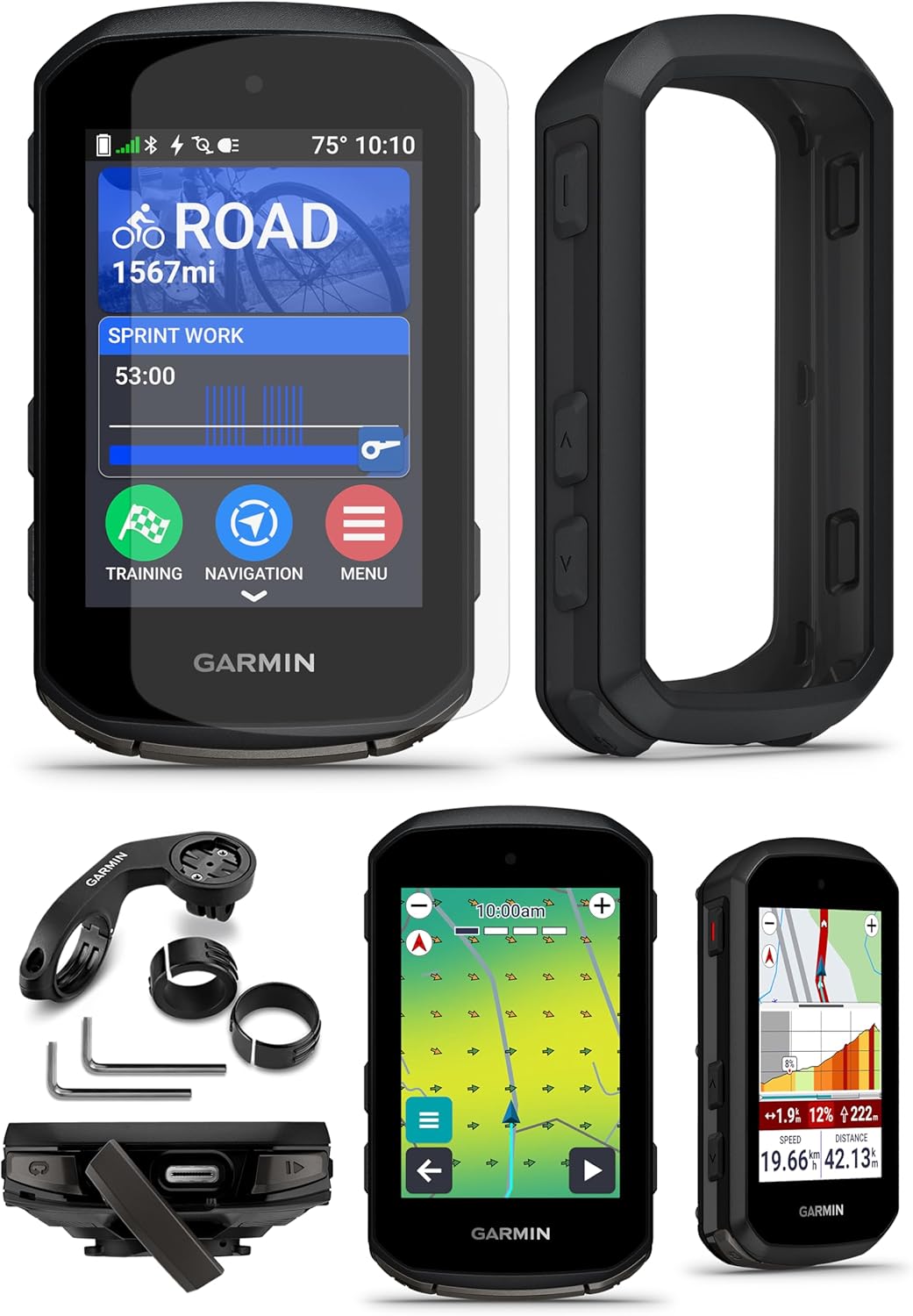 Garmin Edge 850 Compact GPS Cycling Computer Bundle - Color Touchscreen Display, Bike-Specific Mapping, Advanced Training & Performance with PlayBetter Silicone Case (Black) & HD Screen Protectors