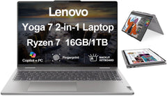 Lenovo Yoga 7 Copilot + 2-in-1 Laptop 16.0" Touchscreen IPS WUXGA Display (AMD Ryzen 7 8840HS, 16GB LPDDR5X, 512GB SSD, Backlit KB, Fingerprint, WiFi 6E, Webcam, Bluetooth 5.3, Win 11 Home)