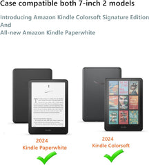 Case for Amazon Kindle Paperwhite/Colorsoft 7-inch Smart Sleep/Wake PU Leather Cover Paperwhite/Kindle Colorsoft Case