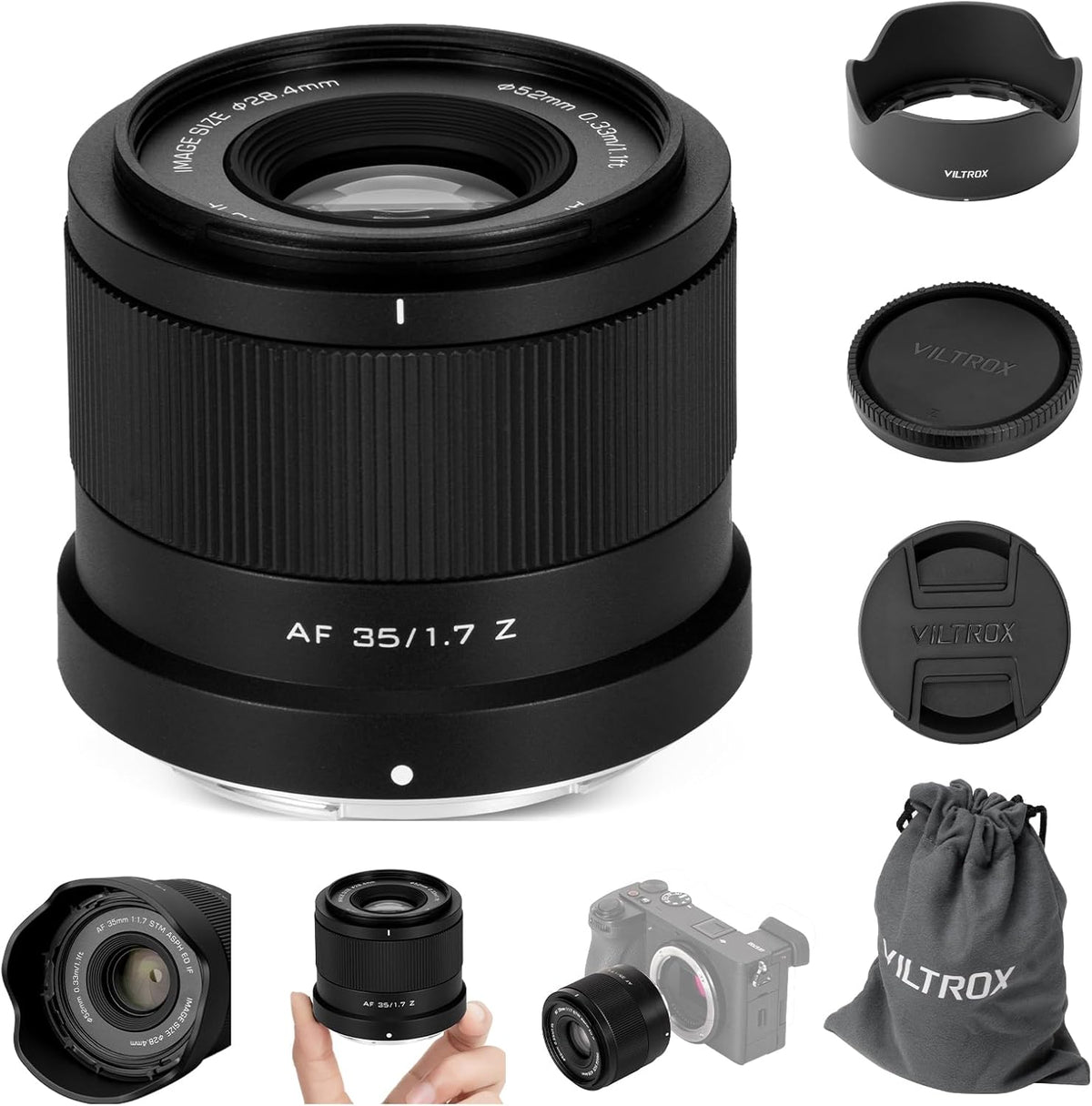 AF 35mm F1.7 Air Z-Mount APS-C STM Lens,Large Aperture ＆ Lightweight Mirrorless Camera Lenses for Nikon Z30, Z50 II, ZFC, Z50 for Portrait & Street Photography