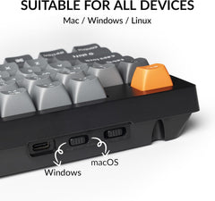 K10 Max Wireless Custom Mechanical Keyboard, QMK 2.4 GHz Bluetooth Full-Size with Hot-swappable Keychron Super Banana Switch Compatible with Mac Windows Linux (RGB Backlit)
