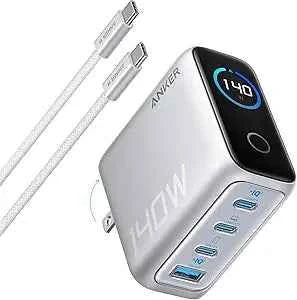 Anker Charger (140W, 4-Port, PD 3.1) with USB-C Cable