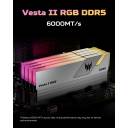 Acer Predator Vesta II DDR5 6000MHz 32GB (16GBx2) RGB RAM CL34 Intel XMP 3.0 AMD EXPO Compatible Computer Memory PC5-48000 Silver - BL.9BWWR.653