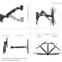 NB North Bayou TV Monitor Stand Holder Wall Mount Bracket Full Motion Articulating Swivel for 17-35" Monitors (Load Capacity from 6.6 to 26.4lbs) Double Extension F150