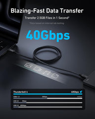 Anker Thunderbolt 4 Cable Ultra Fast Data Transfer (3.3 ft/ 240W/ 40 Gbps/ Braided)