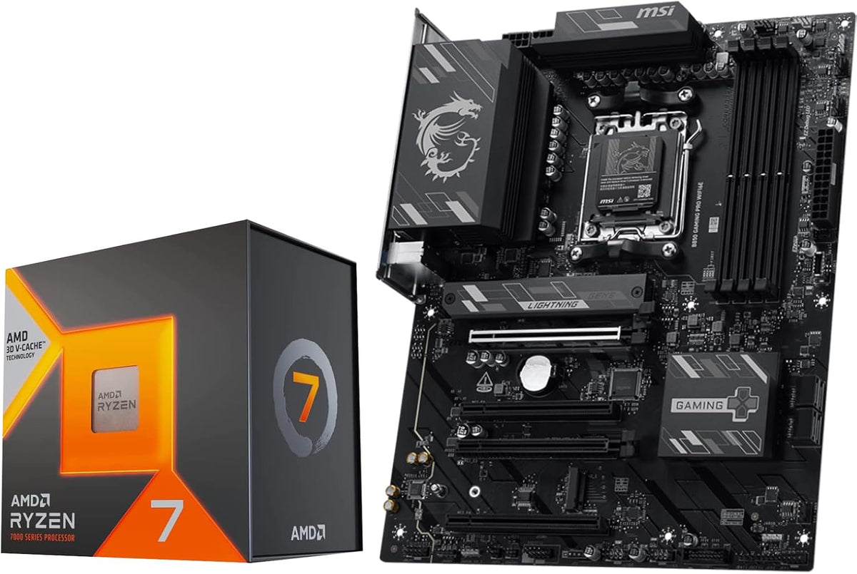 AMD Ryzen 7 7800X3D CPU Processor with MSI B850 Gaming PRO WIFI6E Motherboard (ATX, AM5, DDR5, M.2 Gen5, Wi-Fi 6E)