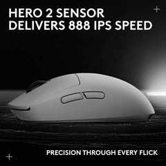 Logitech G PRO 2 Lightspeed Wireless Gaming Mouse, Right- or Left-Handed Mouse with up to 4 Customizable and Switchable Magnetic Side Buttons, 44K DPI Sensor, USB-C Charging, for PC/Mac - White
