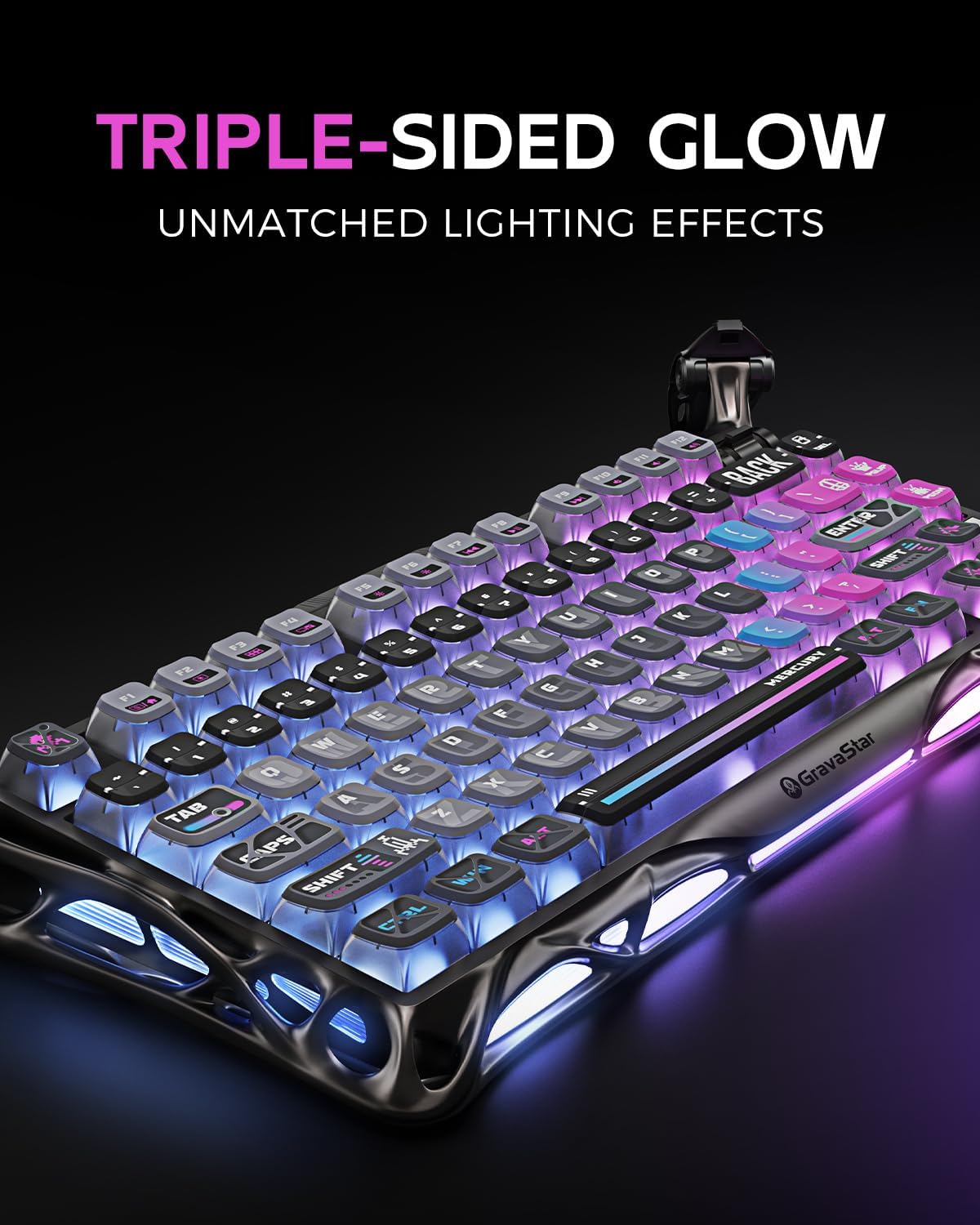 GravaStar RGB wireless mechanical gaming keyboard for computer setup