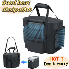 Compatible with EcoFlow Delta 2 Carrying Case Generator Cover & Storage Bag with Shoulder Strap, Durable Protective Organizer for Delta 2 Portable Power Station (Not for Delta 2 Max)