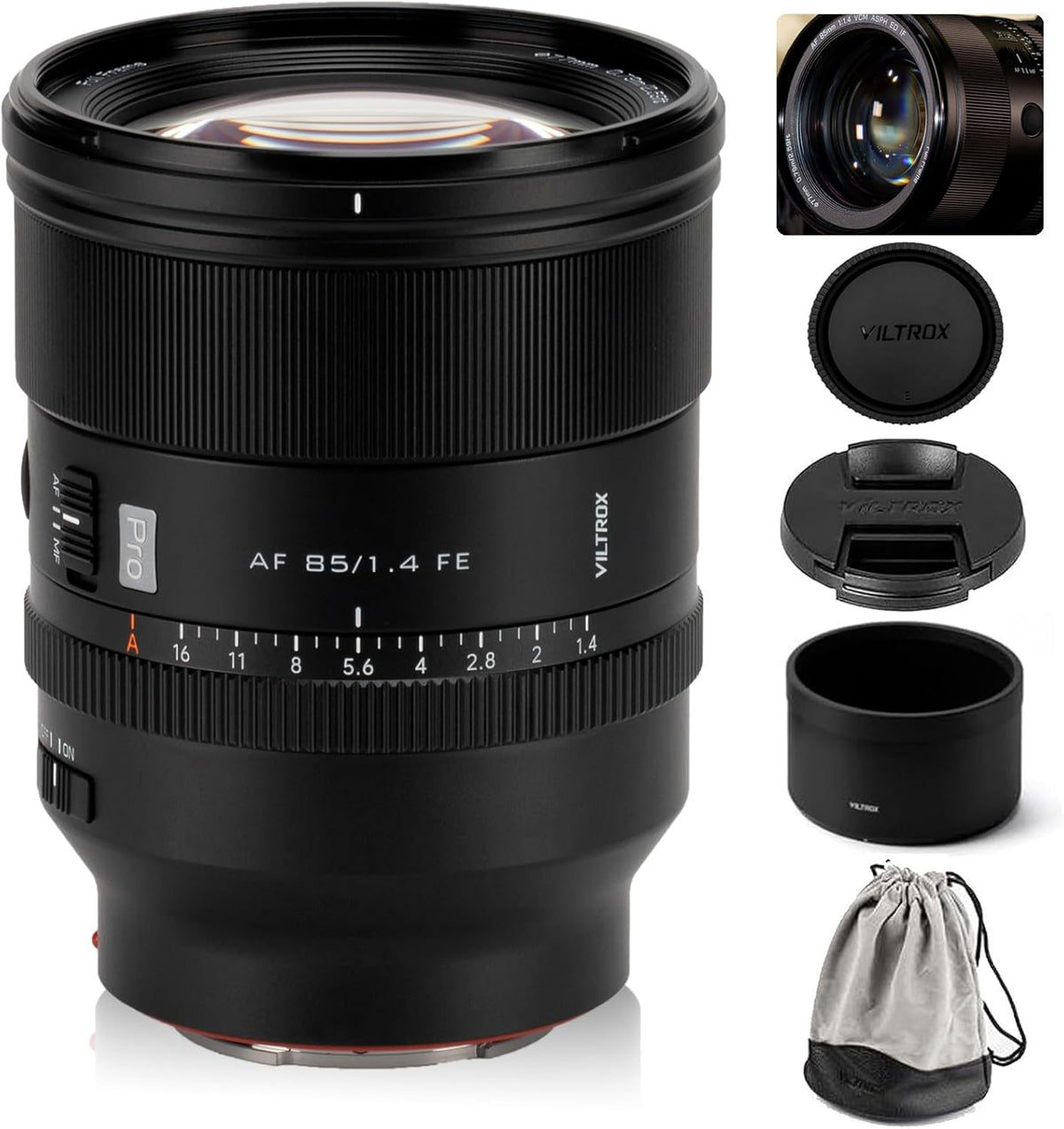 85mm F1.4 Pro FE Full Frame Lens for Sony E, Auto Focus Large Aperture Medium Telephoto with HyperVCM Motor Lens for Sony E-Mount A7IV A7C A9III A1 ZV-E1 A7SIII A7RII A7III A7RIII A7RIV A9 FX3