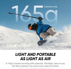X4 Air - Lightweight 165g 8K 360 Camera, Invisible Selfie Stick Effect, Replaceable Lenses, Shoot First & Frame Later, Built-in Wind Guard, FlowState Stabilization, AI-Powered App