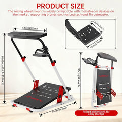 Likeem Racing Wheel Stand,Foldable Racing Simulator Cockpit,for Logitech G29 G920 G923 G27 G25 for Thrustmaster T248X T248 T300RS T150 458 TX Xbox PS4 PS5,Shifter Wheel Pedals NOT Included