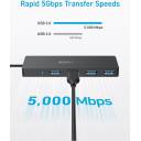 Anker USB‑C Data Hub – 4× USB‑A Ports, 5Gbps Superfast Transfer, Compact 37g Design, Cross‑Platform Compatibility - 18 Months Warranty