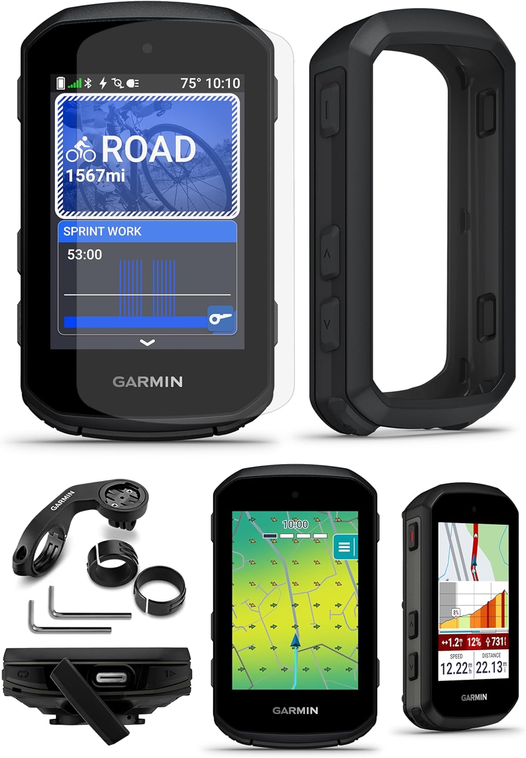 Garmin Edge 550 Compact GPS Cycling Computer Bundle - Vivid Color Display, Bike-Specific Mapping, Advanced Training & Performance with PlayBetter Silicone Case (Black) & HD Screen Protectors