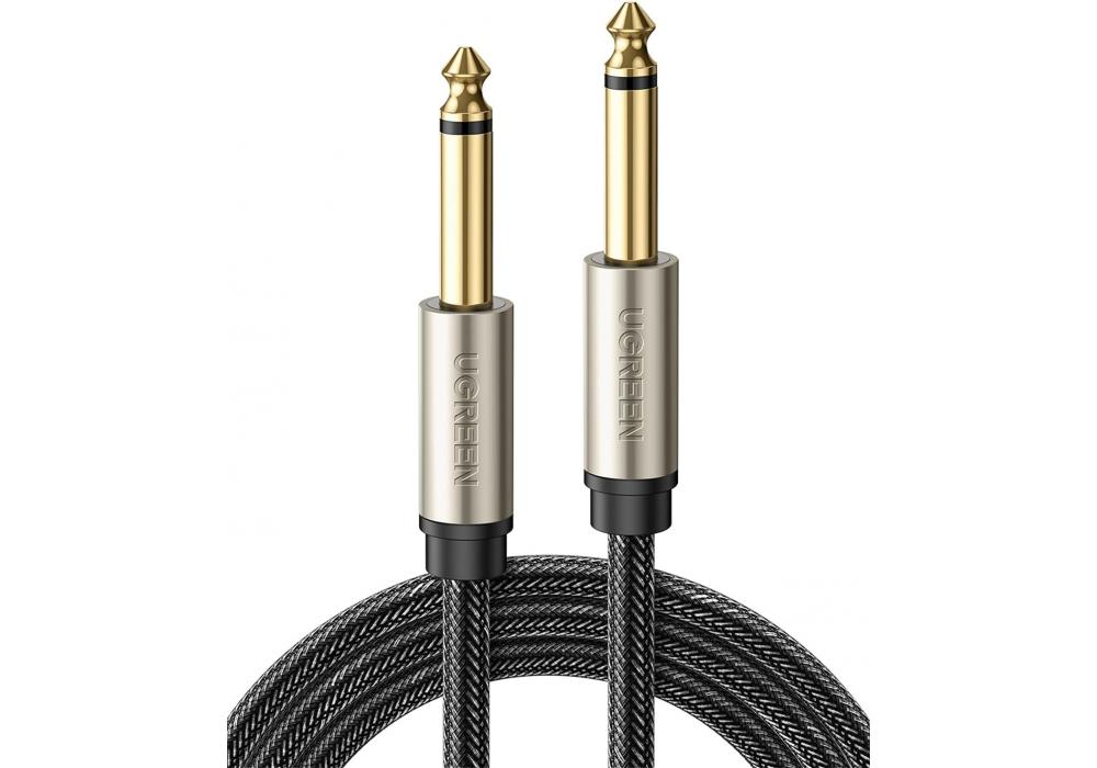 UGREEN 6.35mm Audio Guitar Cable 1/4" to 1/4" Professional Speaker Cable Nylon Braid guitar lead, Instrument CLEAR Mono 6.35mm Cord for Electric Guitar Effects Pedal Bass Drums Amplifier, etc (1M)