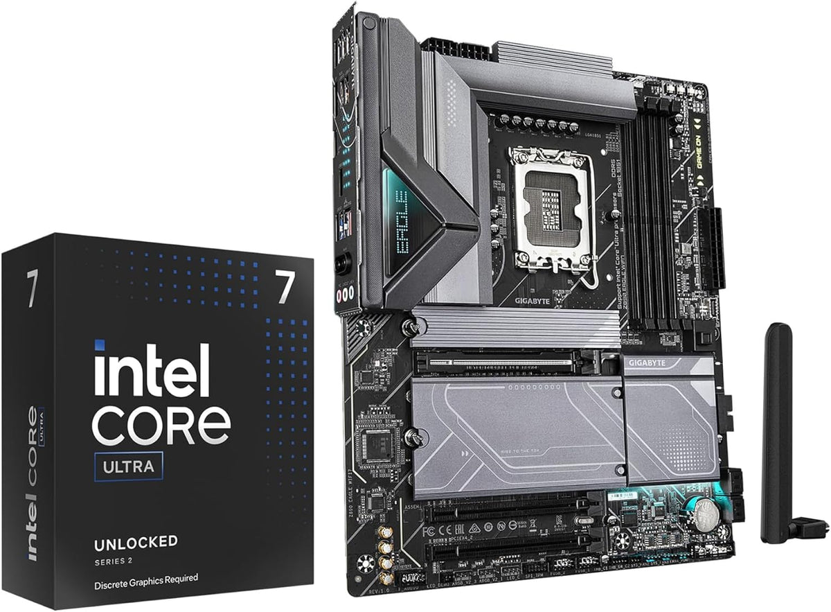 CPU Motherbard Combo - Ultra 7 265KF 20 cores(8 P-cores + 12 E-cores) Desktop Processor with Gigabyte Z890 Eagle WIFI7 Motherboard