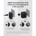 Anker Nano Travel Adapter – 5‑in‑1 Universal Plug (Type A/I/G/C), 20W USB‑C Fast Charging, Compact Foldable Design, Charge 5 Devices Simultaneously - 18 Months Warranty