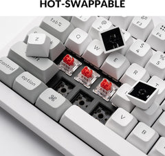 Q1 Pro Wireless Custom Mechanical Keyboard, QMK/VIA Programmable Full Aluminum 75% Layout Bluetooth/Wired RGB with Hot-swappable Keychron K Pro Red Switch Compatible with Mac Windows Linux