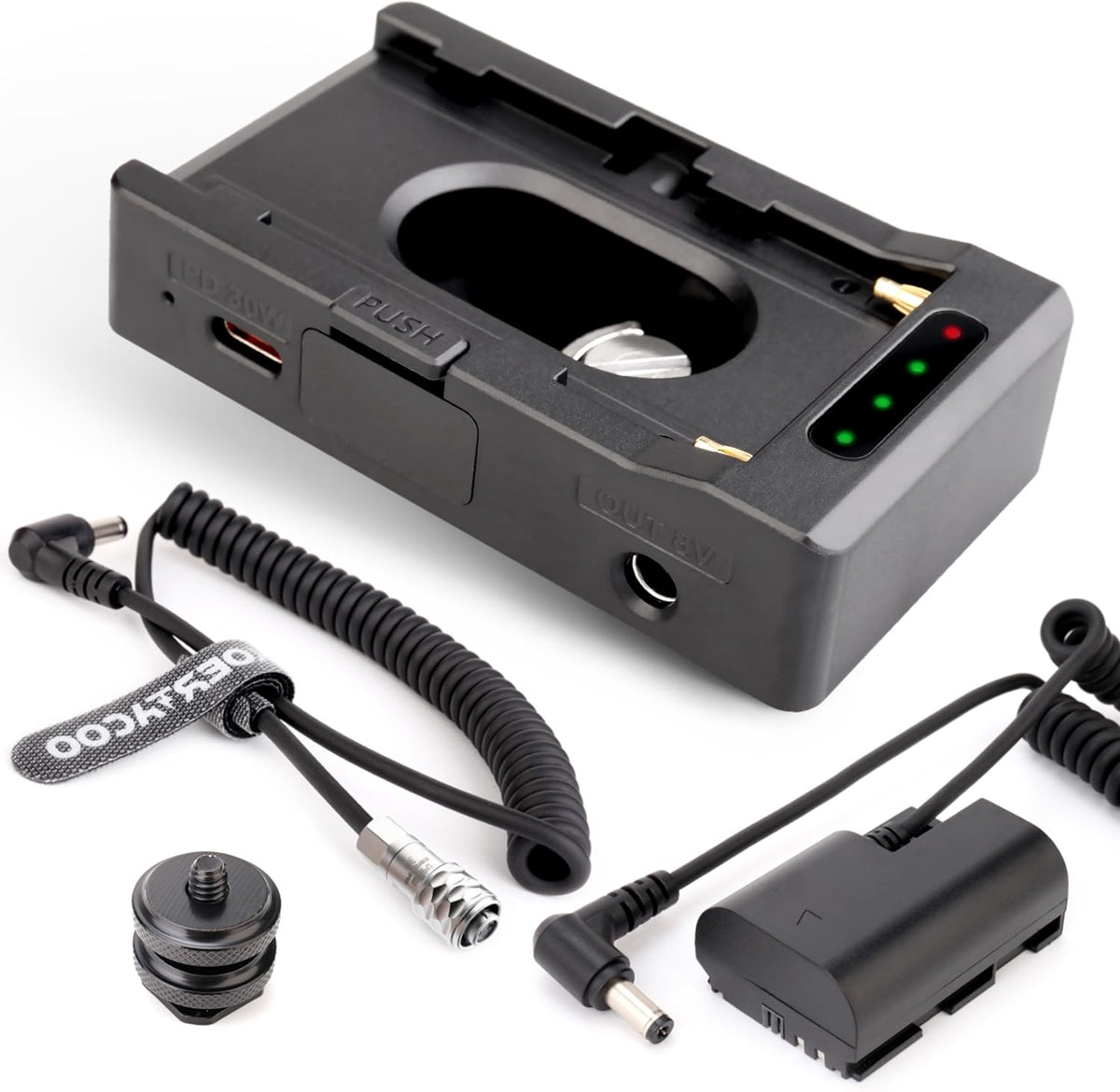 NP-F Battery Adapter Plate + BMPCC 4K and 6K DC Cable and LP-E6 Dummy Battery to Power Blackmagic Pocket Cinema Camera 4K/6K,Compatible with Sony NP-F970 F960 F770 F750 F570 F550 Battery.