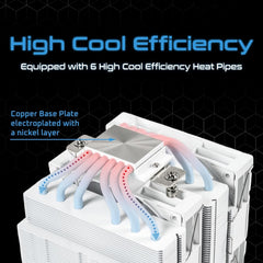 CPU Air Coolor Combo - AMD Ryzen 7 7700X Desktop Processor with KINGCOOL Iron Wind 120mm ARGB CPU Air Cooler White